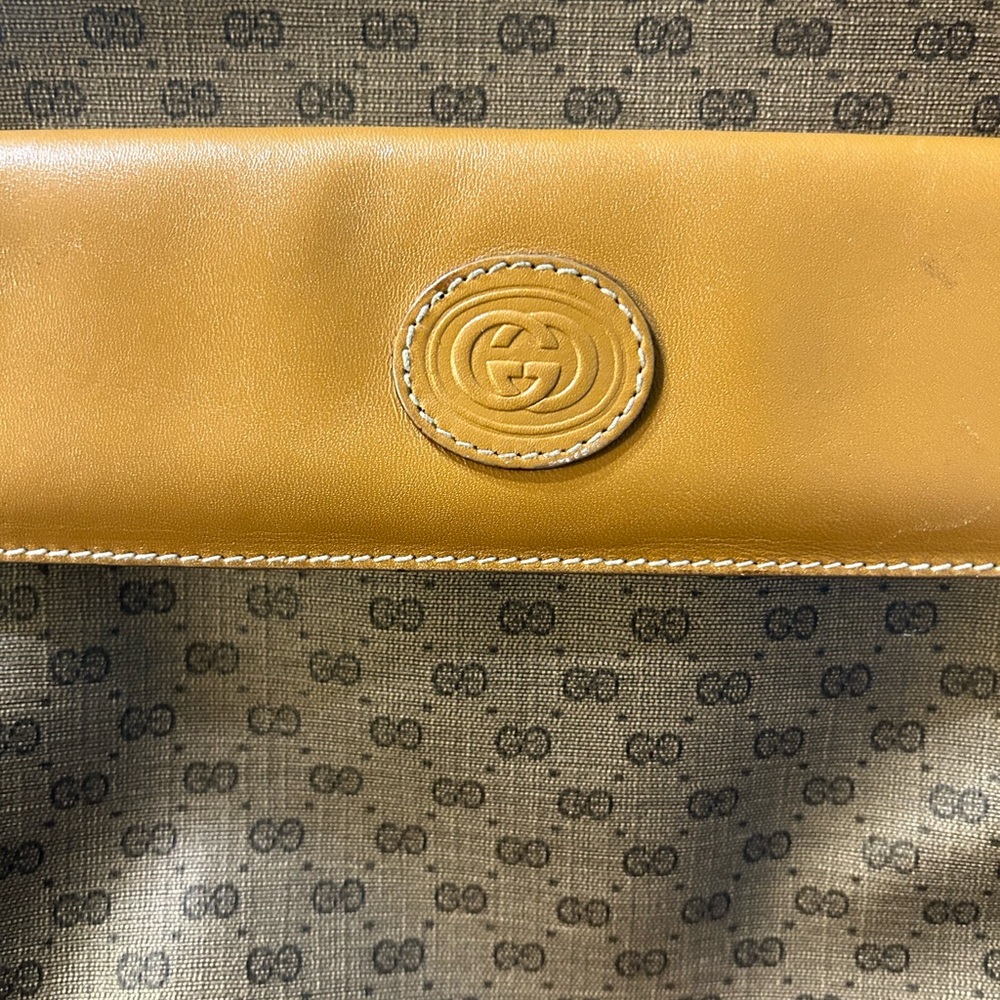 Gucci Round Canteen Crossbody Bag Vintage Rare Micro GG Circle Messenger XL - Picture 15 of 17
